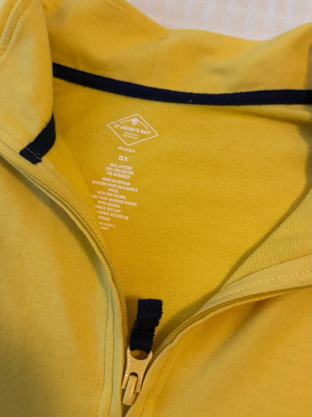St. John's Bay Yellow Pullover with Navy Trim
